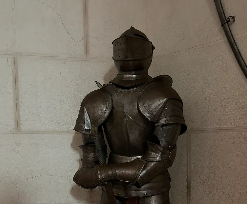 Medieval knight armor suit on display